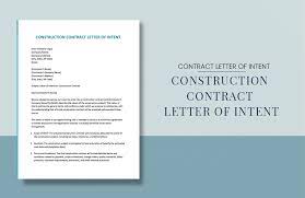 construction contract letter of intent