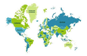 world map with country names vector art