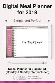 Digital Meal Planner Recipe Book Goodnotes Notability