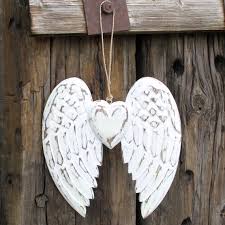 Handmade Wood Angel Wings With Heart