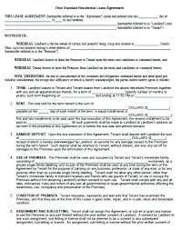 Lease Agreement Word Template Residential Lease Agreement Template