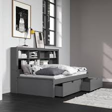 donco kids twin bookcase daybed with drawers in dark grey