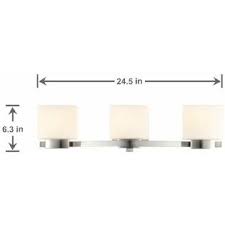 Hampton Bay Brushed Nickel Bathroom Vanity 3 Light Fixture Etched White Glass Shades Globes