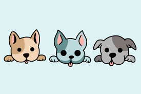 set cute puppy puppies dog pet cartoon