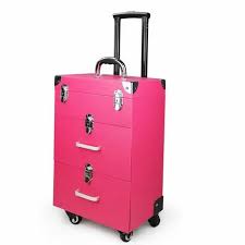 pu portable with wheels makeup vanity case