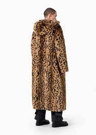 Giorgio Armani Long Faux Fur Coat 85 Acrylic 15 Polyester Pattern Size Xxs