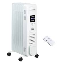 Homcom Digital Oil Filled Radiator Heater With 3 Heat Settings Electric Space
