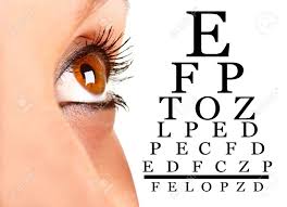 Closeup Of A Womans Eye Next To An Eyechart