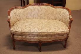 french carved settee or loveseat down