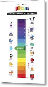 The Ph Scale Universal Indicator Ph Color Chart Diagram Metal Print