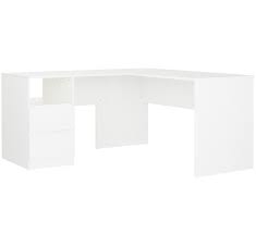 Corner desk left, 160x110cm, linoleum blue/black. Como Corner Desk In White Fantastic Furniture