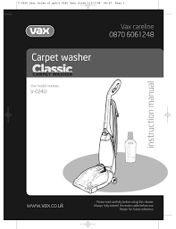 vax clic v 024u instruction manual