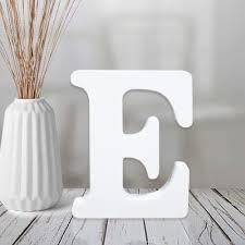 Aocean 4 Inch White Wood Letters Unfinished Wood Letters For Wall Decor Decorative Standing Letters Slices Sign Board Decoration For Craft Home
