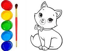 Bé vẽ và tô màu con Mèo | tranh to màu con vật | Drawing and Coloring Cats  pages for kids - YouTube