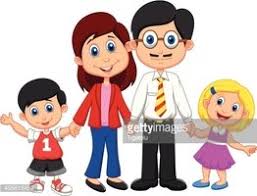 Padres y abuelos, adolescentes y niños, árbol del concepto de familia feliz de género, ilustración de vector de diseño plano de dibujos animados. Caricatura De Familia Feliz Vector