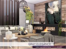 sims resource gray elegance living room