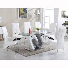 Argos home lido glass extending dining table & 6 chairs. Barcelona Glass Dining Table In High Gloss And 6 Vesta Chairs Round Dining Room Glass Dining Table Dining Room Table