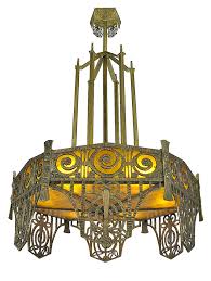 art deco design large chandelier mica