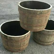 genuine oak half whiskey barrel planter