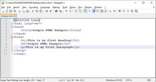 write html code and execute the program