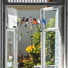 Stained Glass Window Hangings 7 Birds