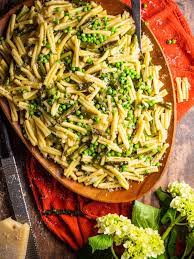 casarecce pasta with asparagus and peas