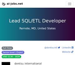 lead sql etl developer at dentsu