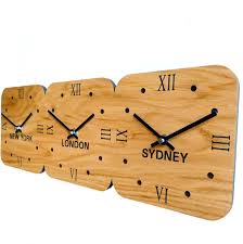 Roco Verre Solid Oak Wooden Time Zone