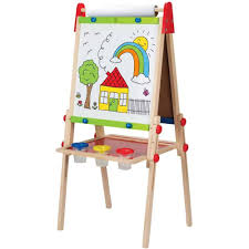 wooden kid s art easel with paper roll