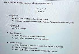 Solve The System Of Linear Equations