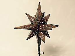 Tin Moravian Star Light Tree Topper 2