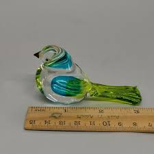 Glass Bird Figurine Blown Glass Bird