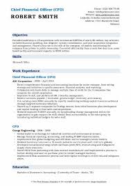 Chief financial officer (cfo) is usually responsible for for the administrative, financial, and risk management operations of the company. Cfo Resume Samples Qwikresume