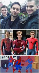Man hopefully he learns from maguire and garfield the consequences of being so loose with your identity. Tobey Maguire Very Good Peter Parker Decent Spider Man Andrew Garfield Not A Good Peter Parker Ver Memes Marvel Personajes De Marvel Spiderman Personajes