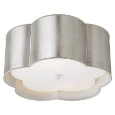 Bryce Medium Flush Mount In Burnished Silver Leaf And White