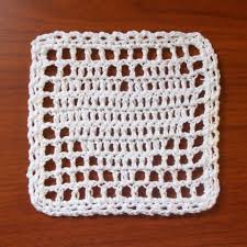 Filet Heart Coaster Square Free Crochet Pattern
