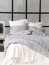 Linen Bedding Set With Windowpane