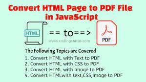 html to pdf in javascript convert web