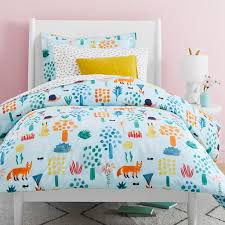 organic woodland colorful duvet cover