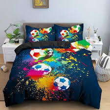 football printed bedding set soccer