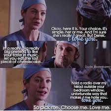 It is broadcast on abc on thursdays, 8/7c. Her Pick Me Choose Me Speech To Mcdreamy Grey Anatomy Quotes Greys Anatomy Memes Greys Anatomy