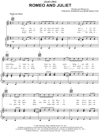 The song subsequently appeared on the. Download Digital Sheet Music Of Romeo Juliet For Piano Vocal And Guitar