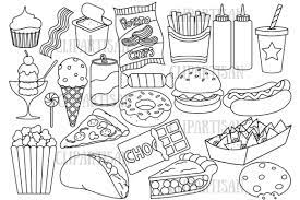 Lofty design ideas fast food coloring pages of awesome junk. Junk Food Fast Food Graphic By Clipartisan Creative Fabrica