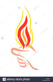 Flame Burning In Hand Carrying Heat And Light Stock Photo
