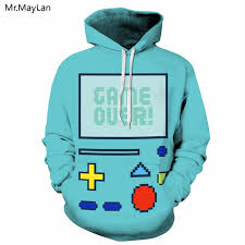 Waliicorners Game Over Print 3d Light Blue Hoodies Men Women Pullover Hooded Sweatshirts Tracksuits Spring Autumn Casual Tops Sweat Homme Waliicorner S Store