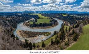 Droneflight Aerial View Over River Lech Stock Footage Photo 6039202846 gambar png