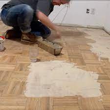refinishing parquet floors start to