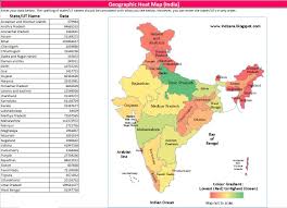Geographic Heat Map India Excel Template Indzara