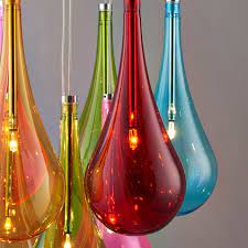 Lighting Multi Coloured Glass Pendants