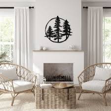 Pine Tree Metal Wall Art For Home Or